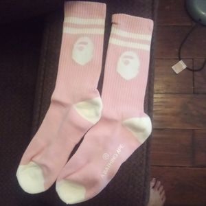 Bape Socks (Pink and White)